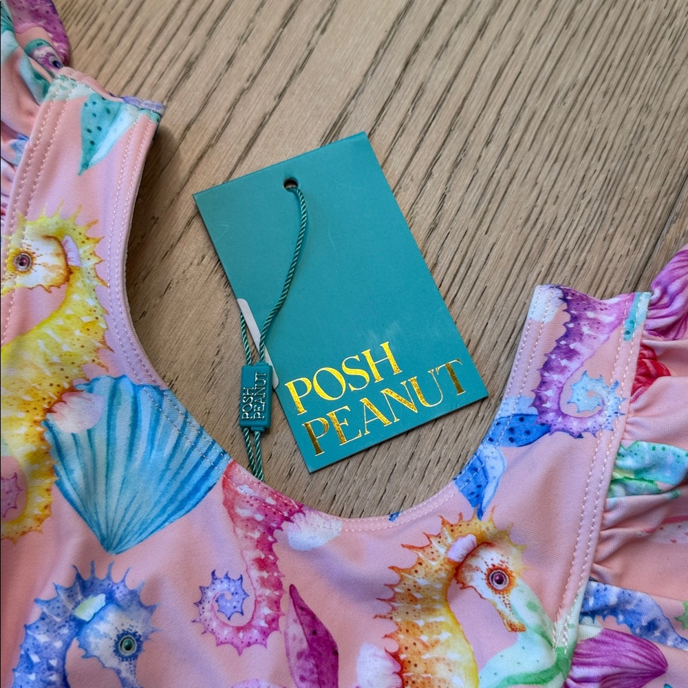 NWT Posh Peanut Girls Flutter Sleeve One-Piece Swimsuit | Size 3T - Picture 2 of 4
